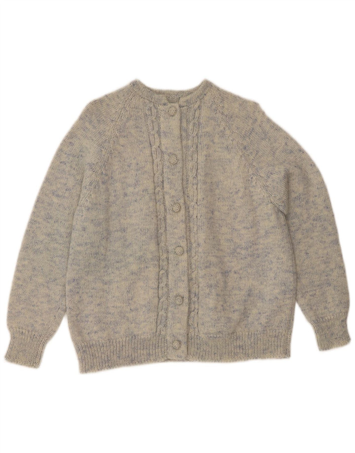 Vintage Womens Cardigan Sweater UK 16 Large Blue Flecked