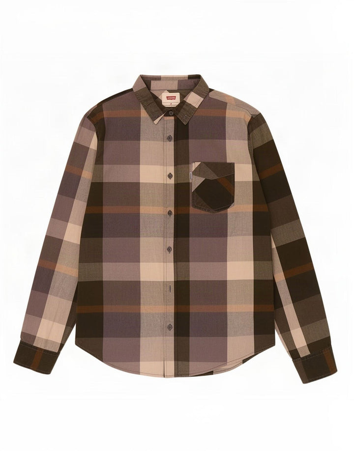 Levi's Mens Shirt UK 14 Medium Multicoloured Check Cotton