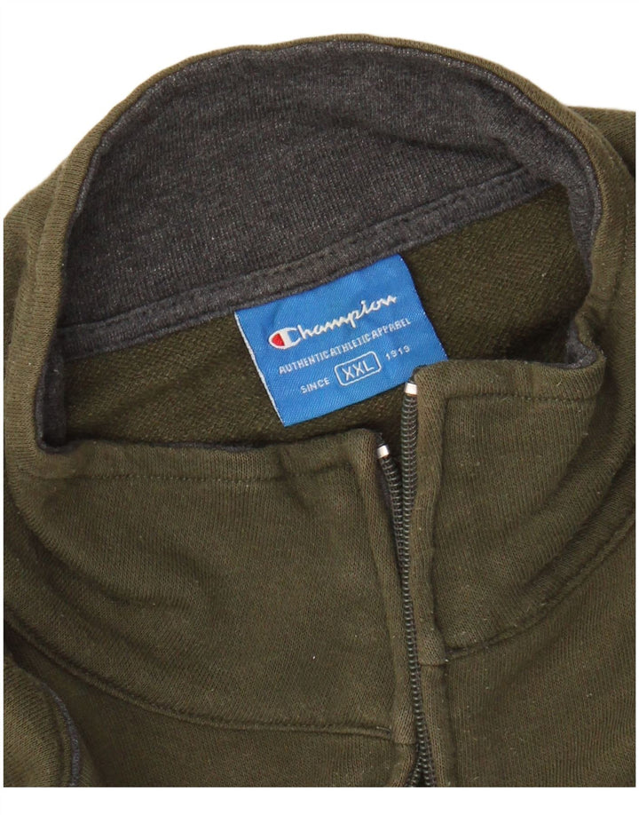 Champion Mens Tracksuit Top Jacket 2XL Khaki