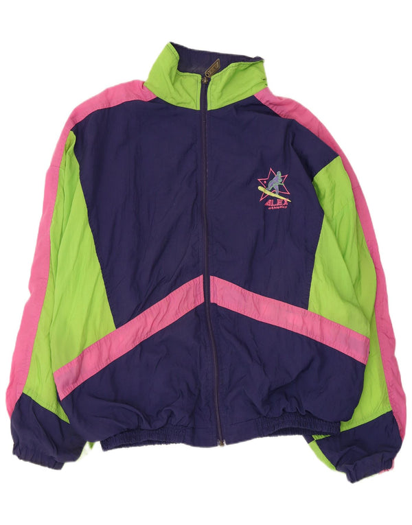 ALEX ATHLETICS  Mens Tracksuit Top Jacket 2XL Navy Blue Colourblock