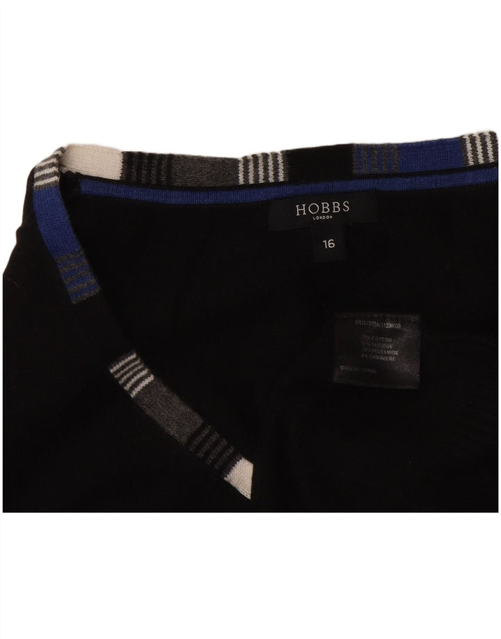 Hobbs Womens Vest Top UK 16 Large Black Cotton
