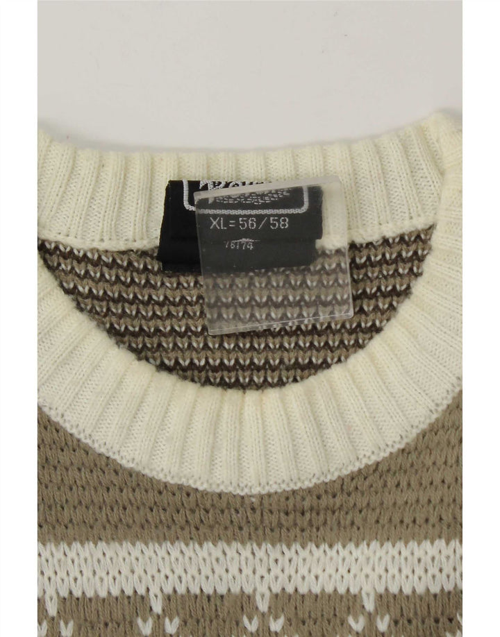 C & A Mens Crew Neck Jumper Sweater IT 56/58 XL Multicoloured Fair Isle