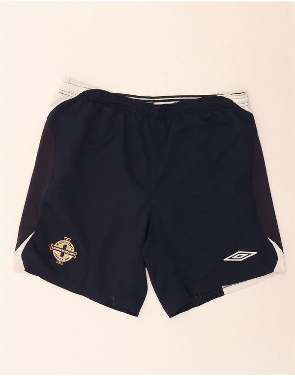Umbro Mens Irish Football Graphic Sport Shorts Medium  Navy Blue Polyester
