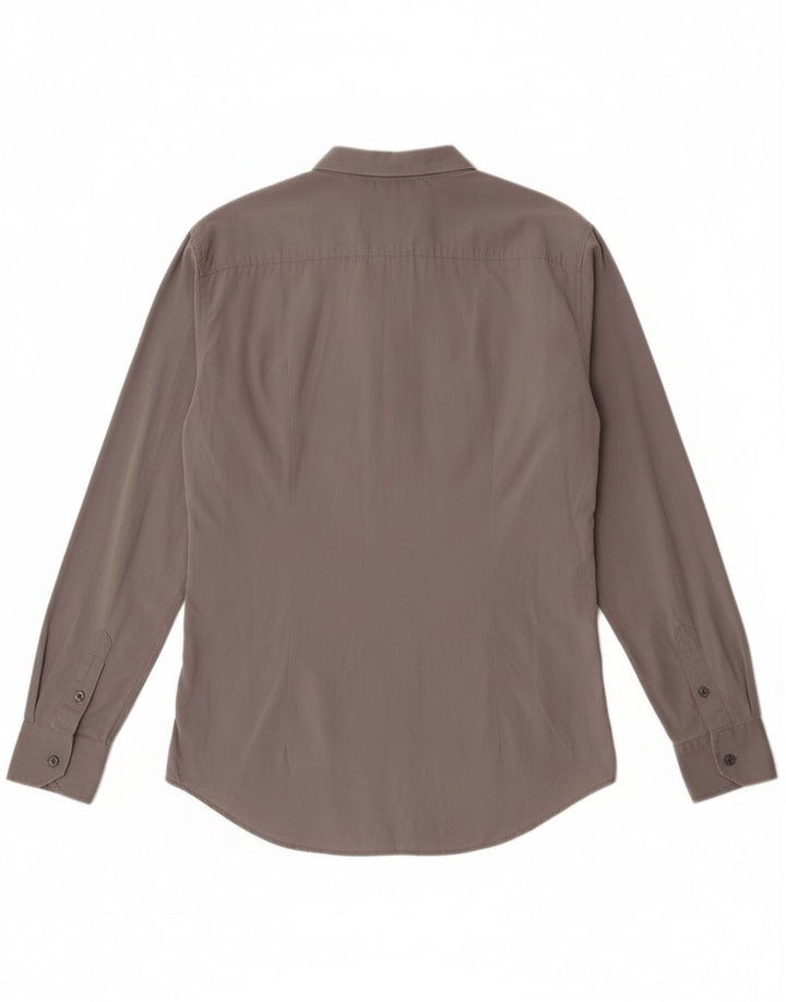 Dolce & Gabbana Mens Slim Shirt IT 52 Large Grey Cotton
