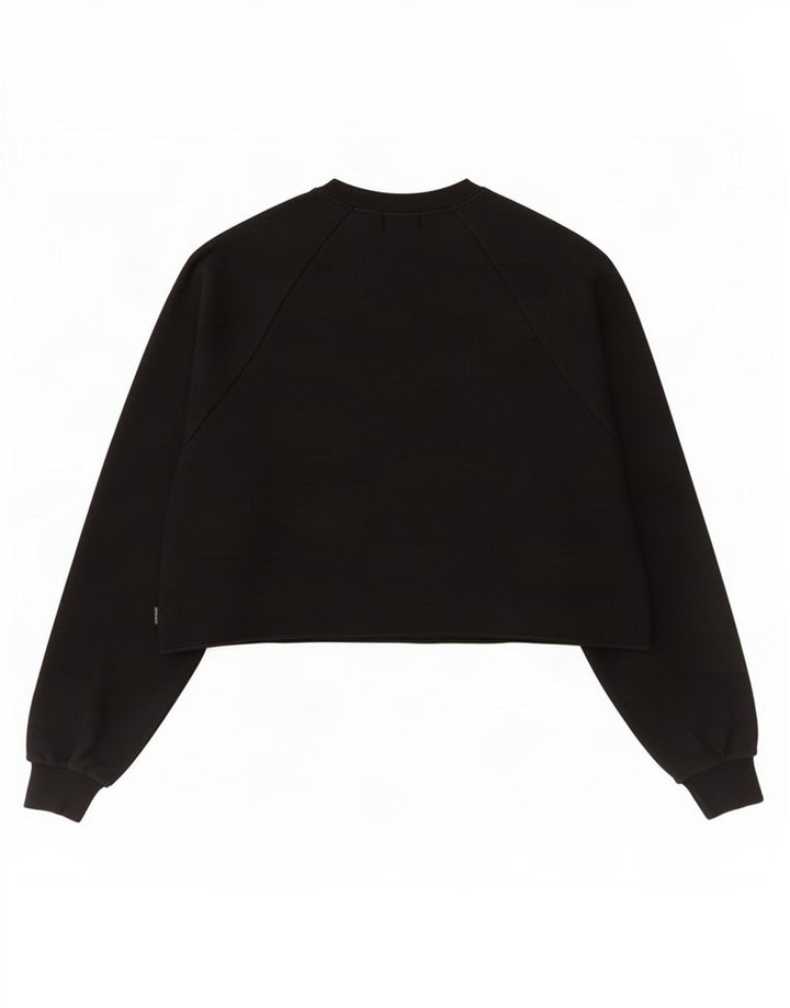 Converse Womens Oversized Graphic Crop Sweatshirt Jumper UK 10 Small Black