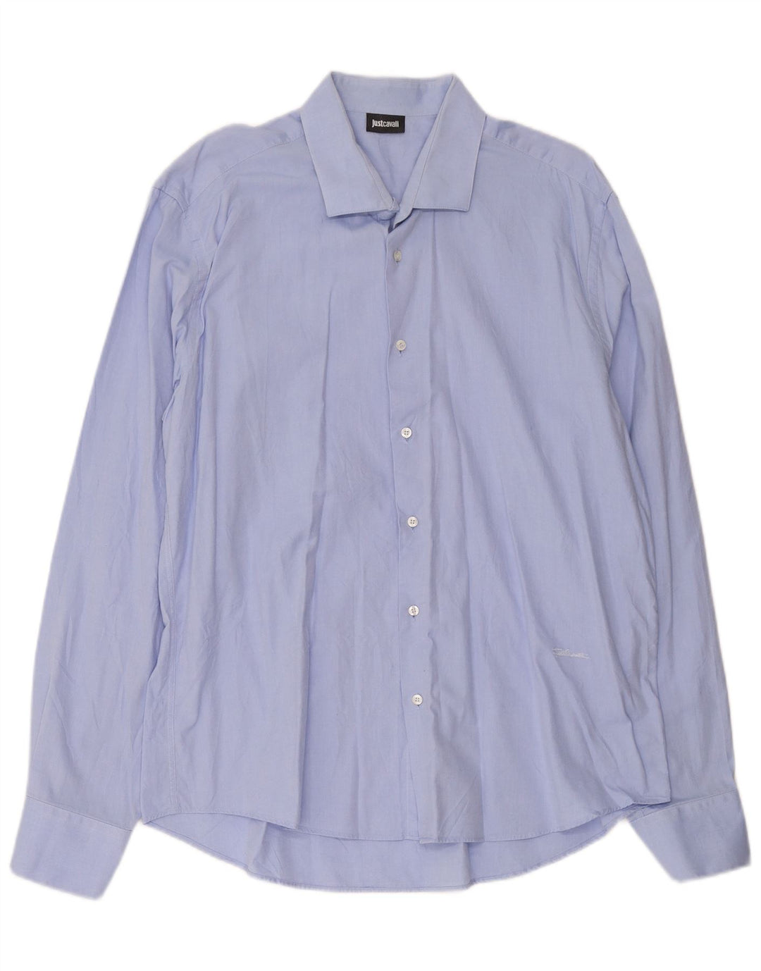 Just Cavalli Mens Shirt Size 45 17 3/4 XL Blue