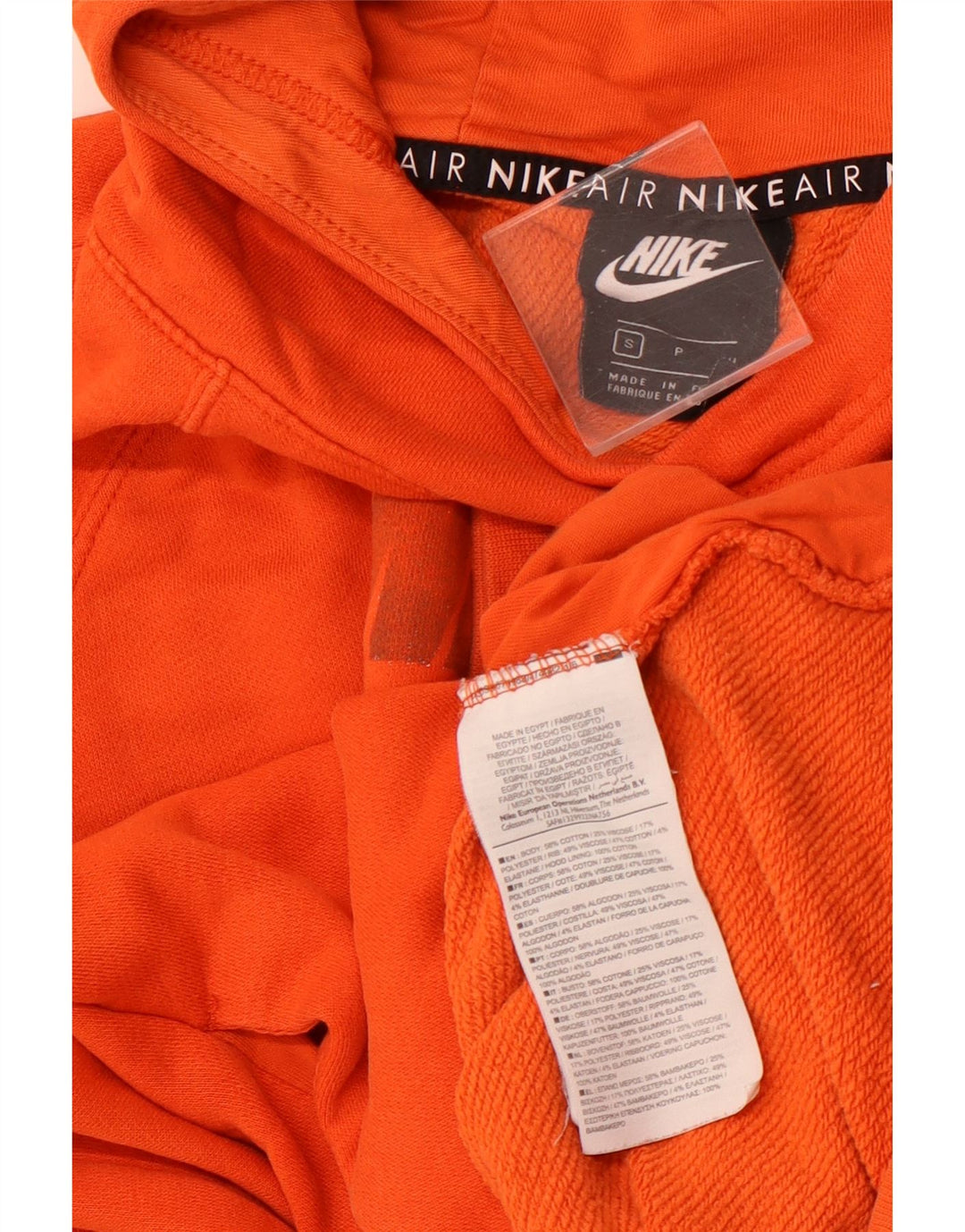 NIKE Womens Graphic Loose Fit Hoodie Jumper UK 10 Small Orange Colourblock