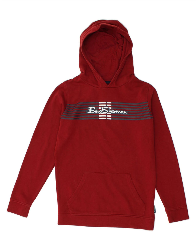 BEN SHERMAN Boys Graphic Hoodie Jumper 12-13 Years Red Cotton | Vintage Ben Sherman | Thrift | Second-Hand Ben Sherman | Used Clothing | Messina Hembry 