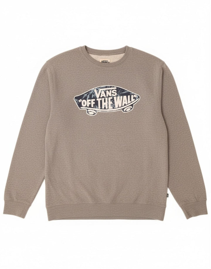 Vans Mens Graphic Sweatshirt Jumper XL Grey Cotton