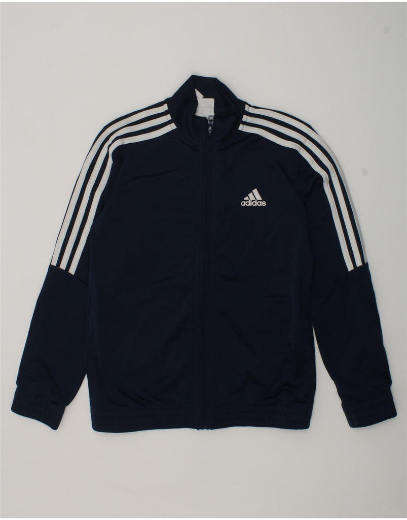 ADIDAS Boys Tracksuit Top Jacket 9-10 Years Navy Blue Polyester | Vintage Adidas | Thrift | Second-Hand Adidas | Used Clothing | Messina Hembry 