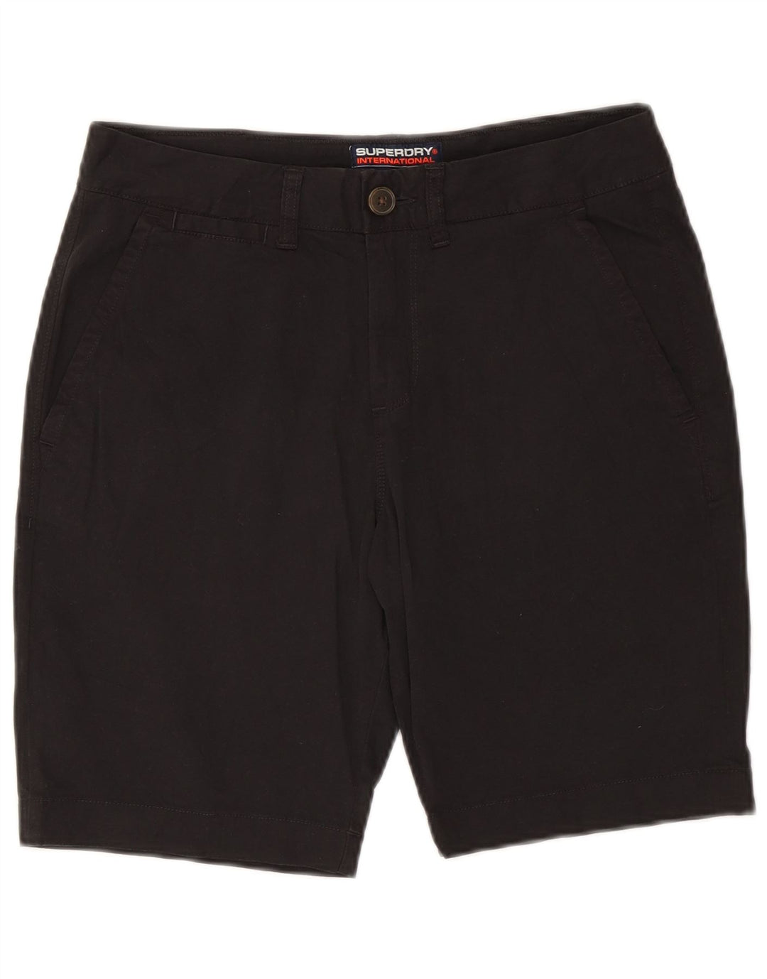 SUPERDRY Mens Chino Shorts W32 Medium Black Cotton