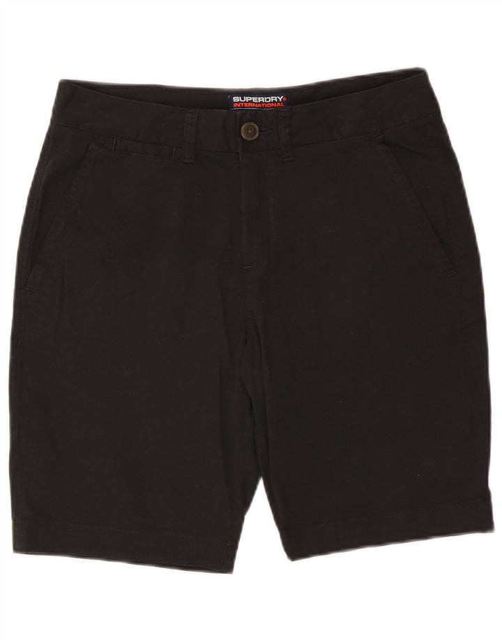 SUPERDRY Mens Chino Shorts W32 Medium Black Cotton