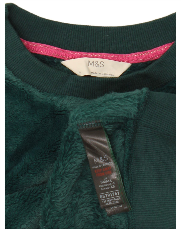 Marks & Spencer Womens Oversized Crop Sweatshirt Jumper UK 10 Small Green