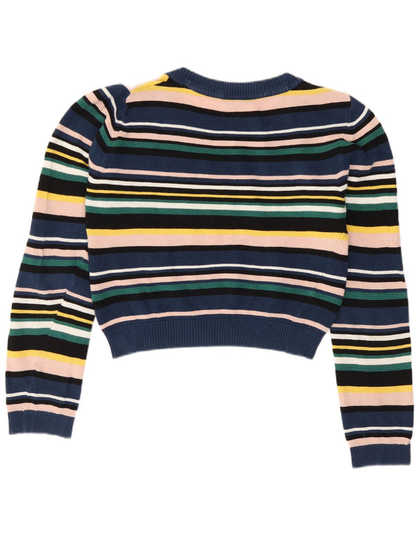 Topshop Womens Boat Neck Jumper Sweater UK 12 Medium Multicoloured Striped