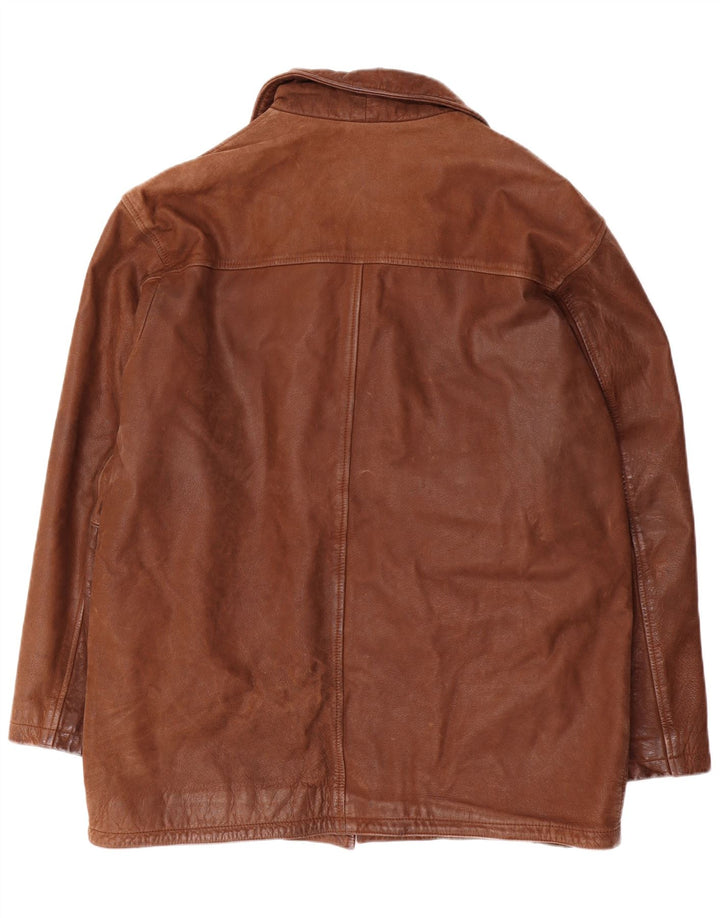 Vintage Mens Leather Jacket UK 42 XL Brown Leather
