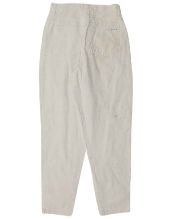 Vintage Womens High Waist Jeans IT 40 Small W28 L30 White Cotton