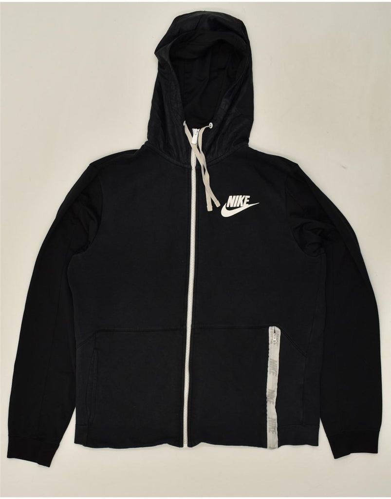 NIKE Mens Zip Hoodie Sweater Large Black Cotton | Vintage Nike | Thrift | Second-Hand Nike | Used Clothing | Messina Hembry 