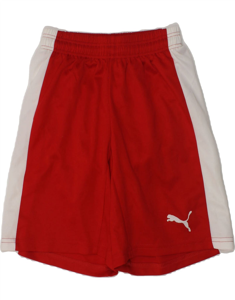 PUMA Boys Sport Shorts 7-8 Years Red Polyester | Vintage Puma | Thrift | Second-Hand Puma | Used Clothing | Messina Hembry 