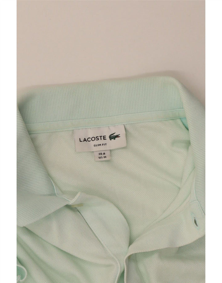 LACOSTE Mens Slim Fit Polo Shirt Size 4 Medium Green Cotton