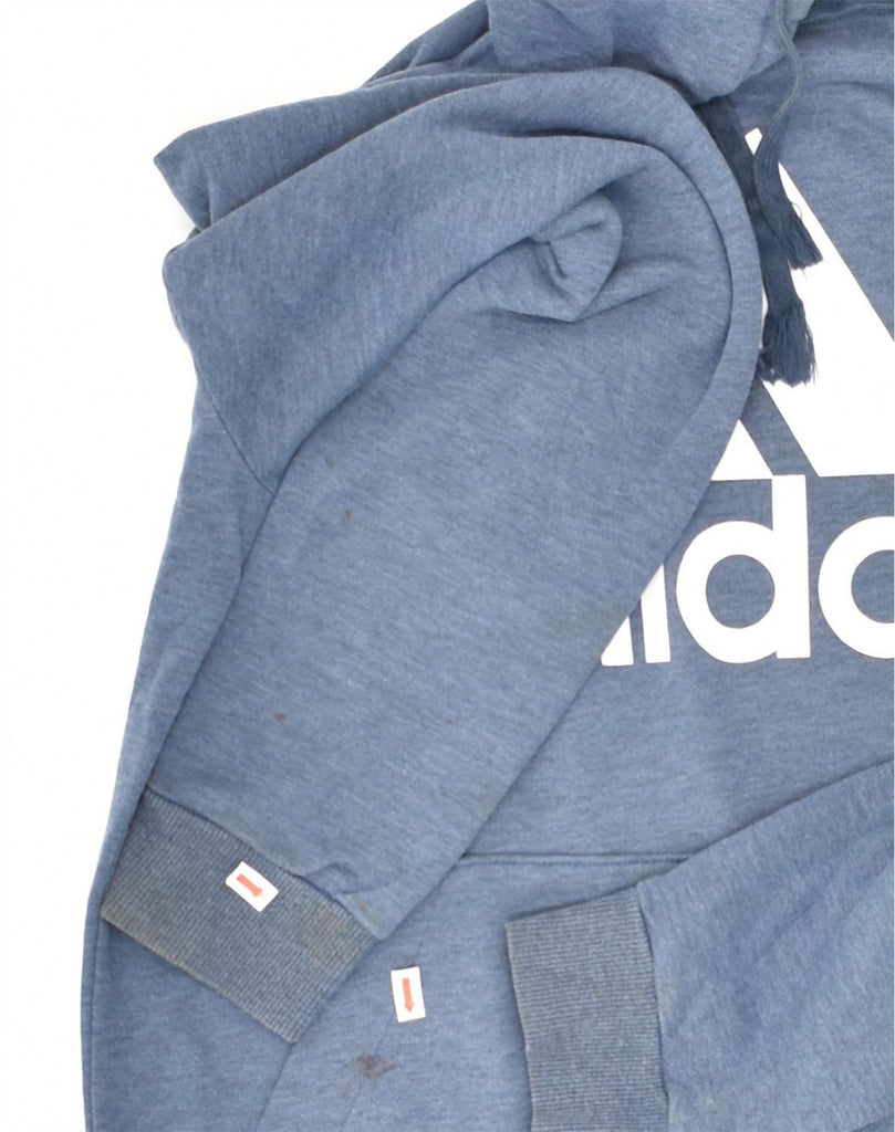 ADIDAS Mens Graphic Hoodie Jumper Small Blue Cotton | Vintage Adidas | Thrift | Second-Hand Adidas | Used Clothing | Messina Hembry 