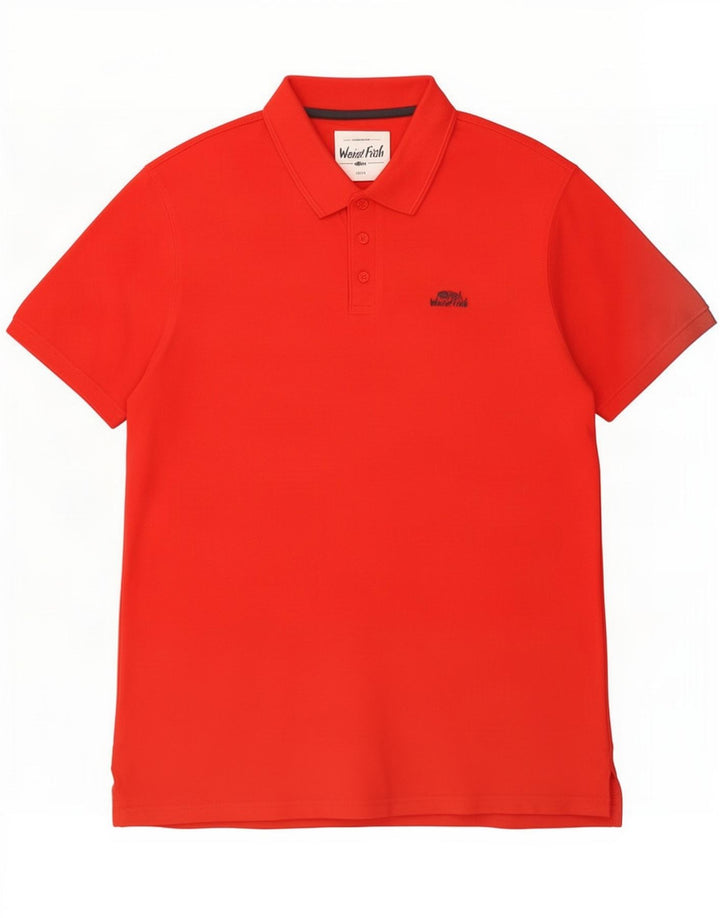Weird Fish Mens Polo Shirt Large Red Cotton
