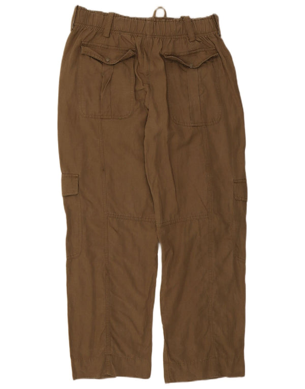Zara Womens High Waist Straight Cargo Trousers Medium W28 L28 Khaki Lycra