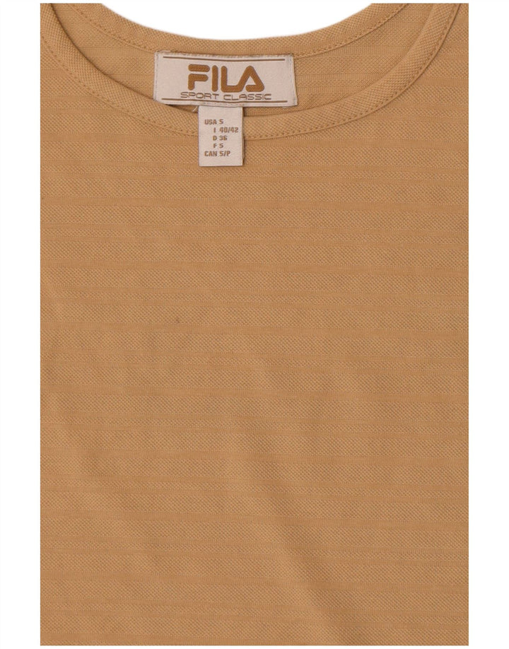 Fila Womens Crop Vest Top UK 8 Small Brown
