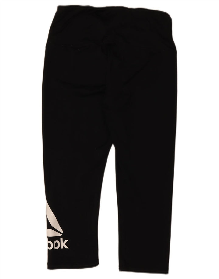 Reebok Womens Graphic Capri Leggings UK 12 Medium Black