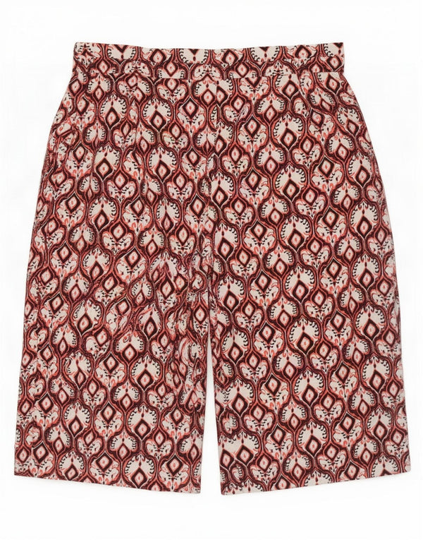 Marks & Spencer Womens Loose Fit Capri Trousers UK 20 2XL W40 Burgundy Ikat