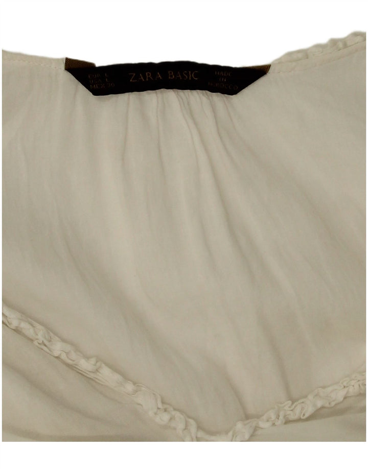 Zara Womens Top Long Sleeve UK 16 Large White