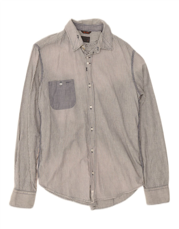 HUGO BOSS Mens Shirt Medium Grey Pinstripe Vintage Hugo Boss and Second-Hand Hugo Boss from Messina Hembry 