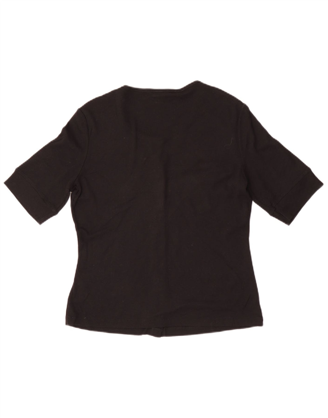 Jigsaw Womens Short Sleeve Cardigan Top UK 12 Medium Black Modal