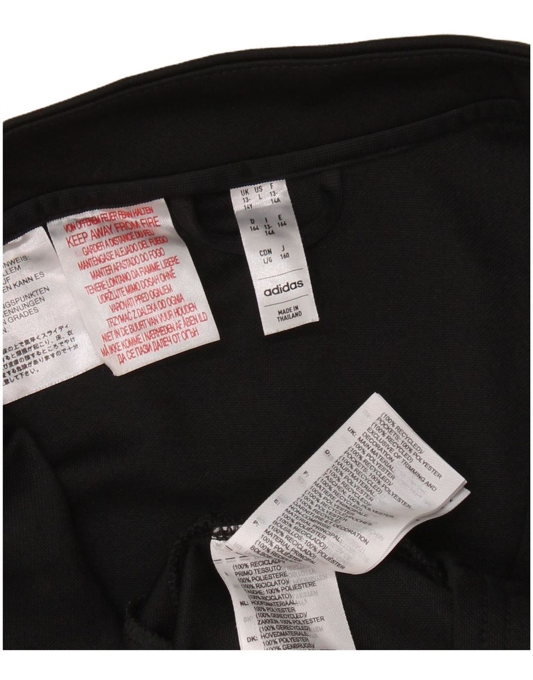 Adidas Boys Aeroready Tracksuit Top Jacket 13-14 Years Black Polyester