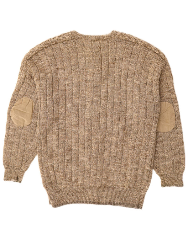 Vintage Mens Cardigan Sweater Medium Beige