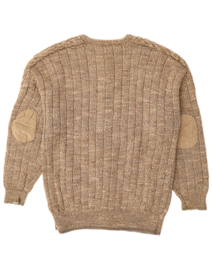 Vintage Mens Cardigan Sweater Medium Beige