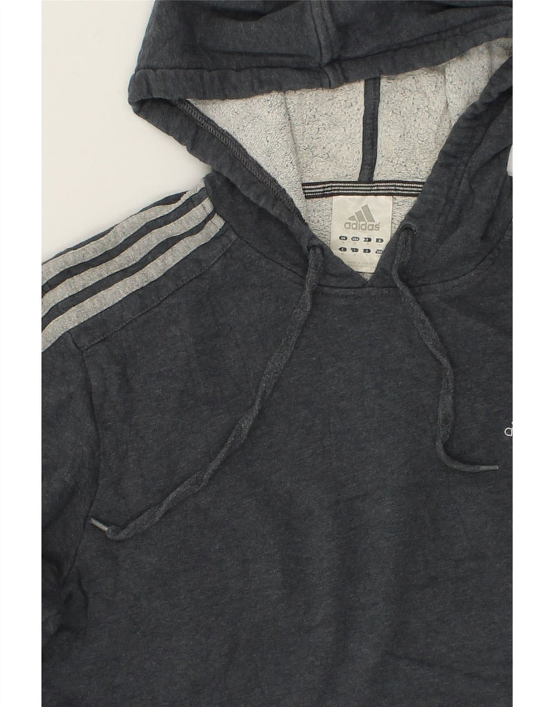 ADIDAS Womens Oversized Hoodie Jumper UK 14 Medium Grey Cotton | Vintage Adidas | Thrift | Second-Hand Adidas | Used Clothing | Messina Hembry 