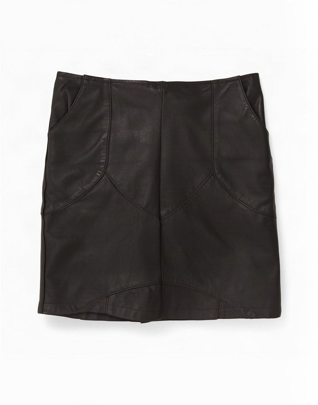 Vintage Womens Leather Skirt Medium W30 Black