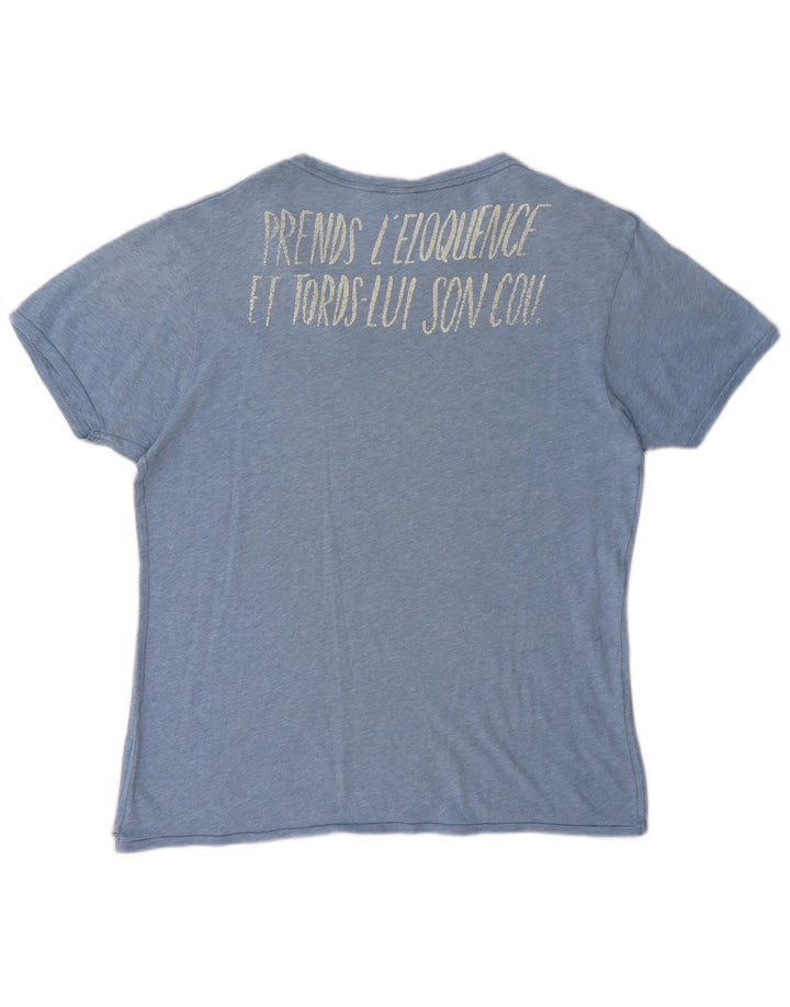 Scotch & Soda Mens Graphic T-Shirt Top XL Blue