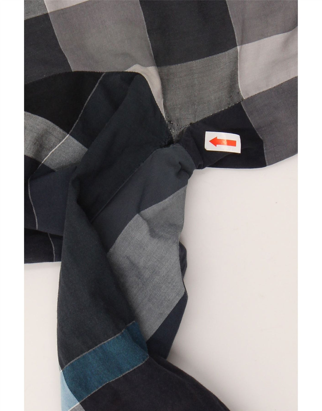 BURBERRY Womens Longline Pullover Shirt UK 14 Medium Navy Blue Plaid