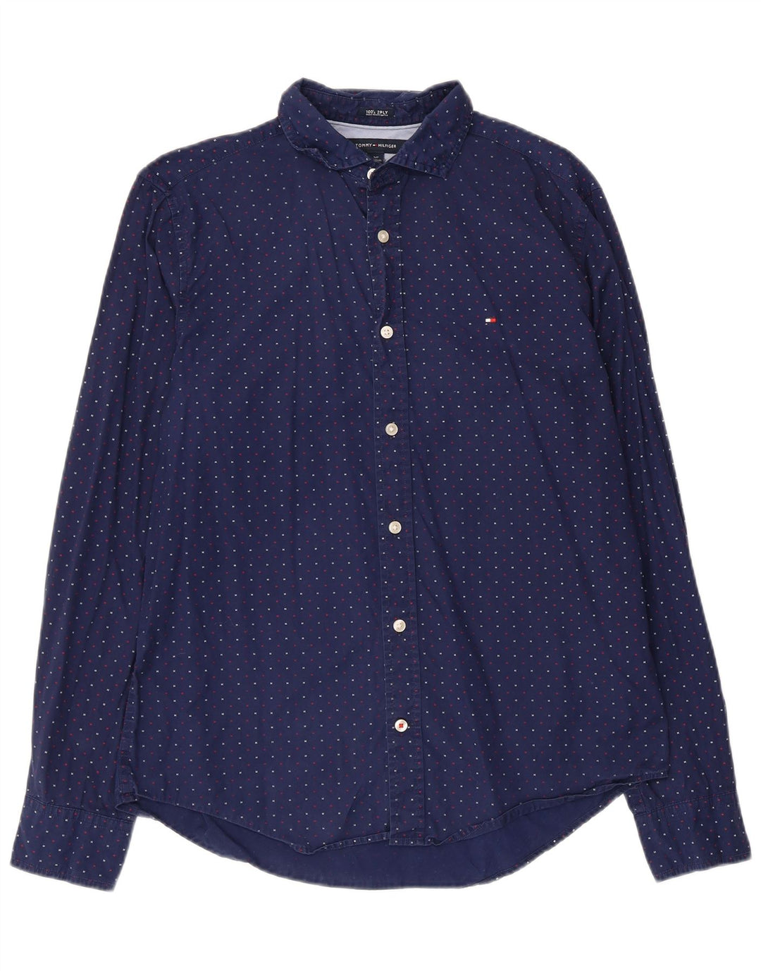 Tommy Hilfiger Mens Graphic Shirt Small Navy Blue Cotton
