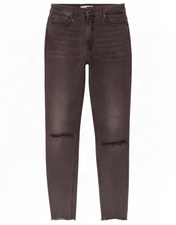 Zara Womens Distressed High Waist Skinny Jeans EU 36 XS W26 L27 Grey