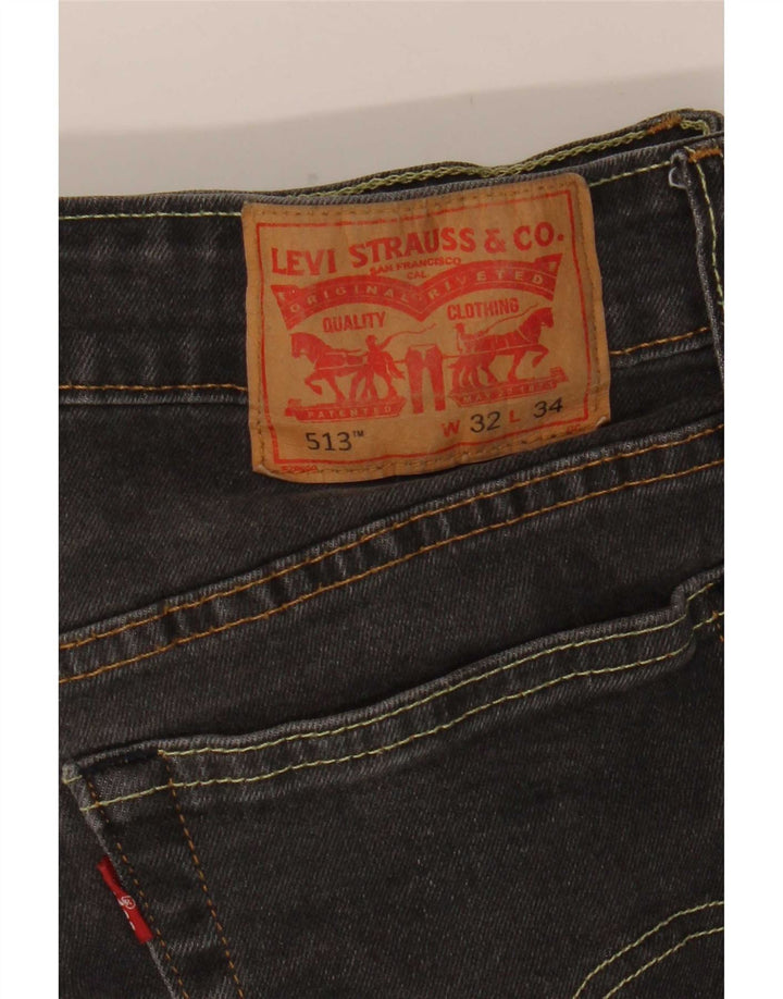 Levi's Mens Slim Straight Jeans W32 L28 Grey Cotton