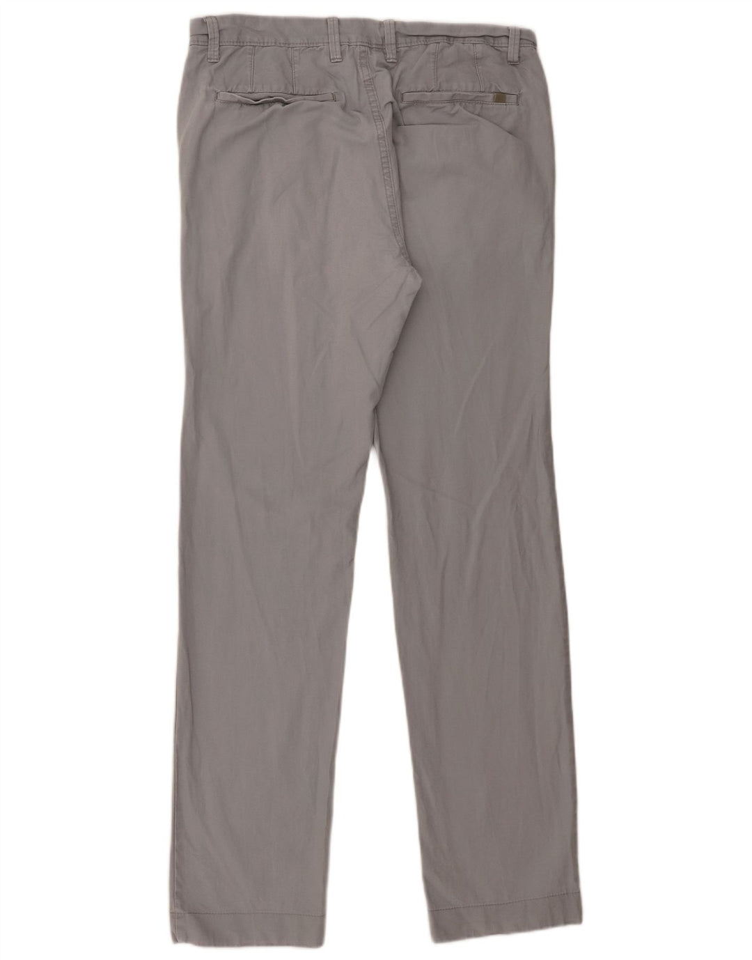 Marks & Spencer Mens Straight Chino Trousers W32 L33 Grey Cotton