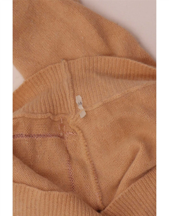Vintage Womens Roll Neck Jumper Sweater IT 44 Medium Pink Geometric