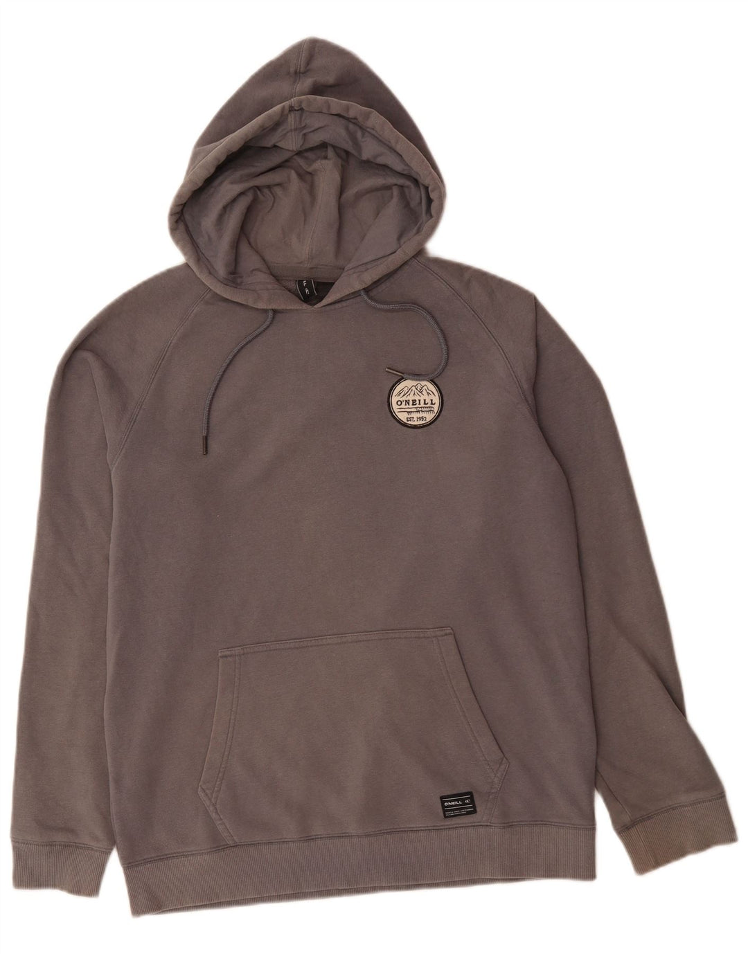 O'NEILL Mens Hoodie Jumper Large Grey Cotton