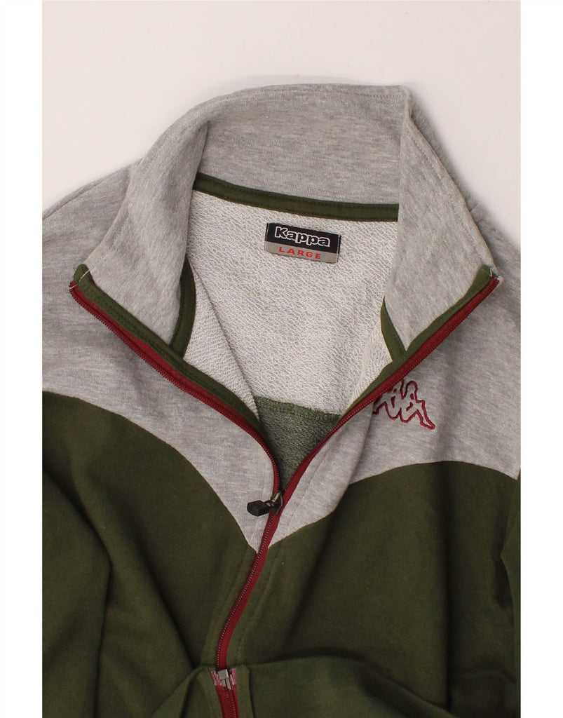 KAPPA Womens Tracksuit Top Jacket UK 14 Large Green Colourblock Vintage Kappa and Second-Hand Kappa from Messina Hembry 