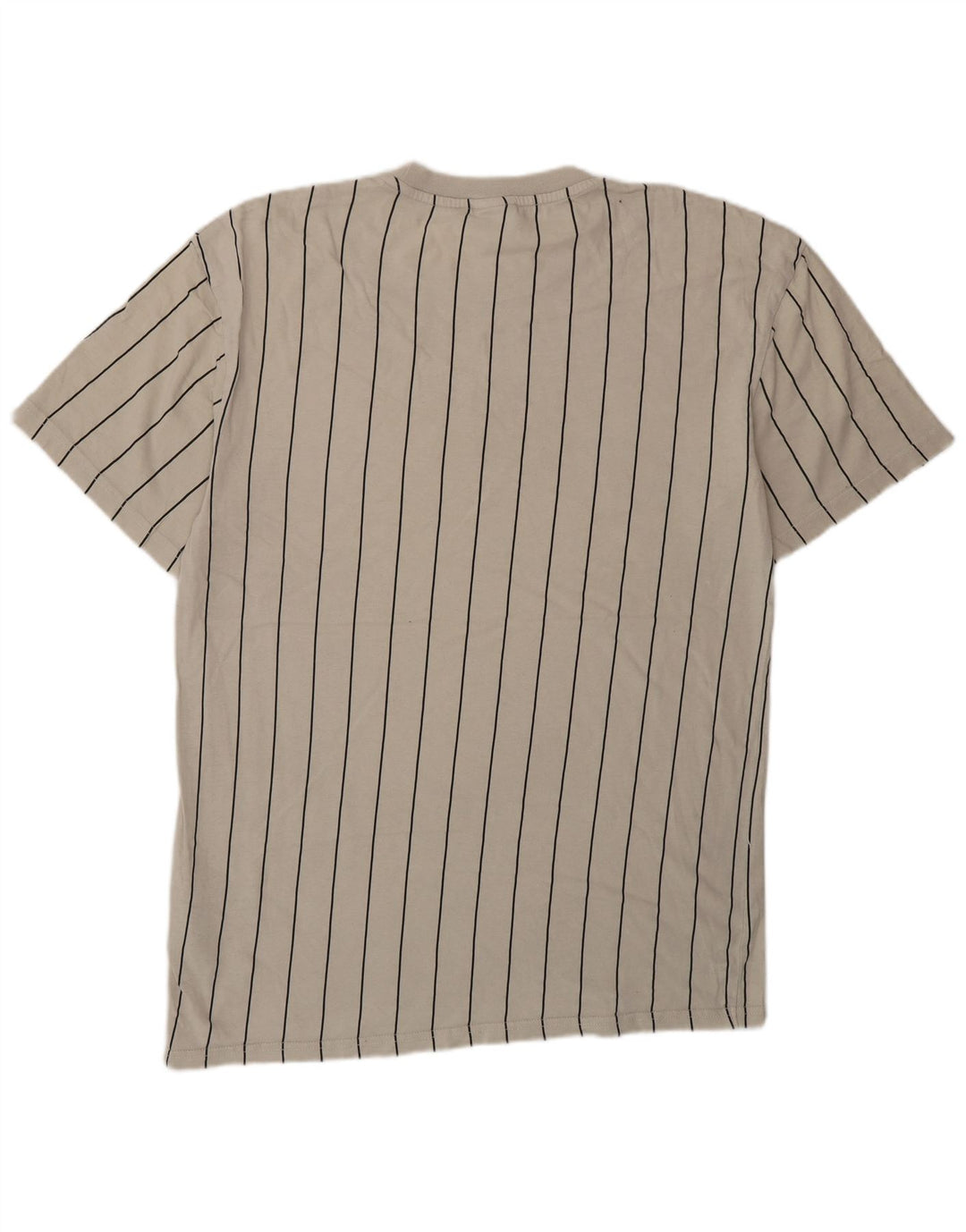 KARL KANI Mens Graphic T-Shirt Top Small Beige Striped Cotton