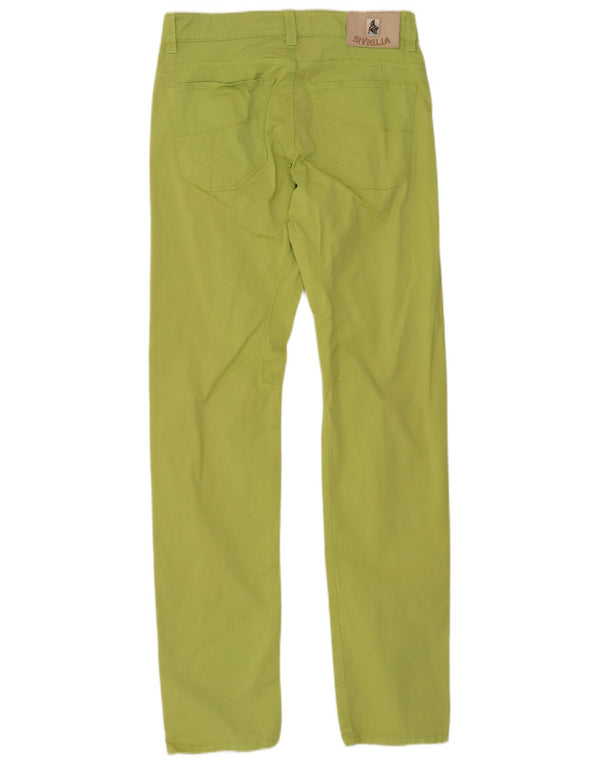 SIVIGLIA Mens Slim Fit Casual Trousers W32 L34 Green Cotton