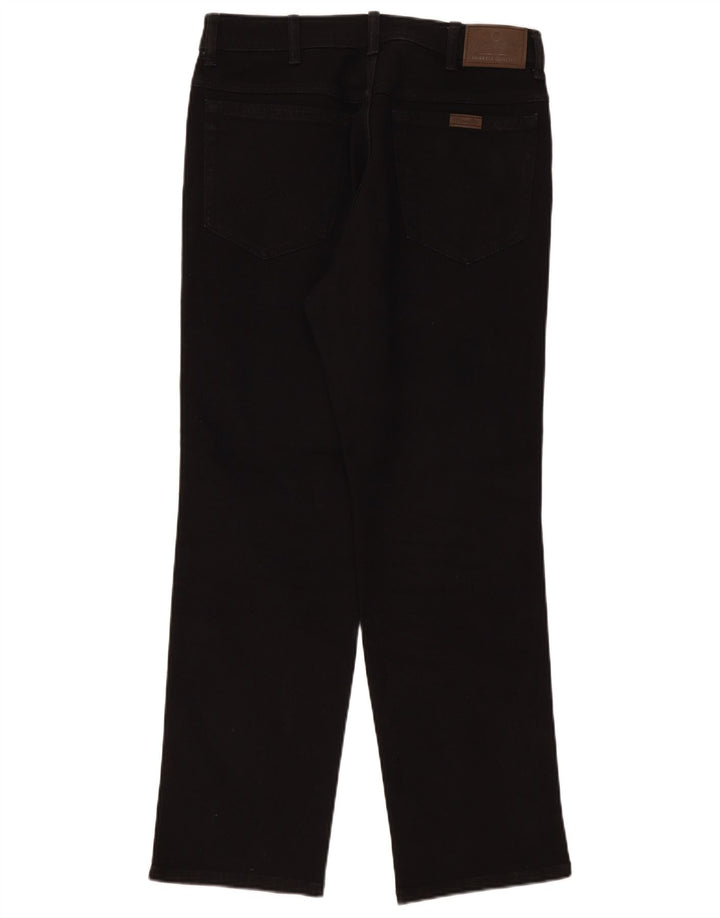 Wrangler Mens Regular Straight Jeans W34 L30 Black Cotton