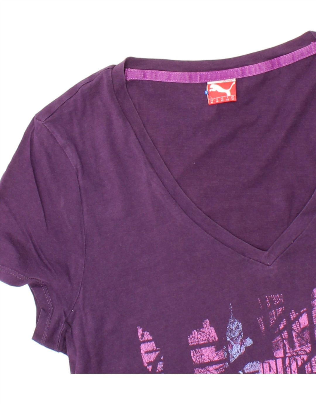 PUMA Womens Graphic T-Shirt Top UK 12 Medium  Purple Vintage Puma and Second-Hand Puma from Messina Hembry 
